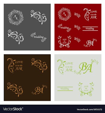 Set of decorative calligraphic elements floral vector image
