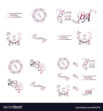 Set of decorative calligraphic elements floral vector image