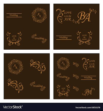Set of decorative calligraphic elements floral vector image