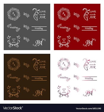 Set of decorative calligraphic elements floral vector image