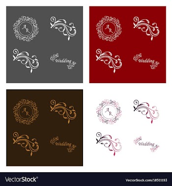 Set of decorative calligraphic elements floral vector image