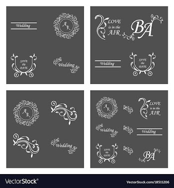 Set of decorative calligraphic elements floral vector image