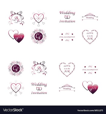 Set of decorative calligraphic elements floral vector image