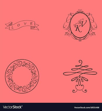 Set of decorative calligraphic elements floral vector image