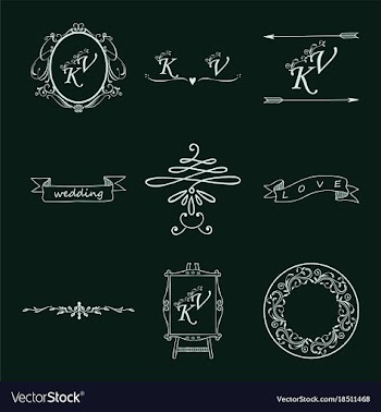 Set of decorative calligraphic elements floral vector image