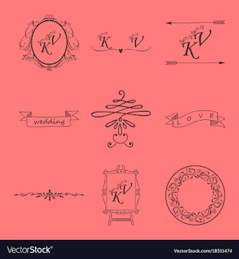 Set of decorative calligraphic elements floral vector image