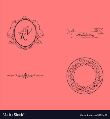 Set of decorative calligraphic elements floral vector image