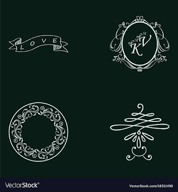 Set of decorative calligraphic elements floral vector image