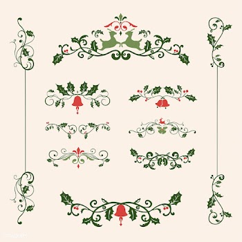Set of decorative Christmas designs for cards.. | Free stock vector - 494362