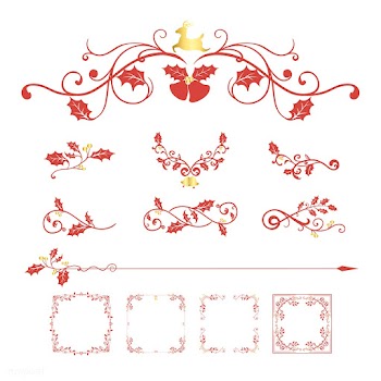 Set of decorative Christmas designs for cards.. | Free stock vector - 494447