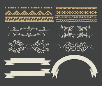 Set of decorative ribbon cartoon Free Vector