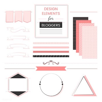 Set of design elements for bloggers vector | Free stock vector - 494701