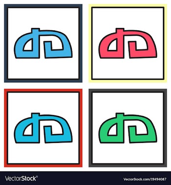 Set of deviant deviantart social social media vector image