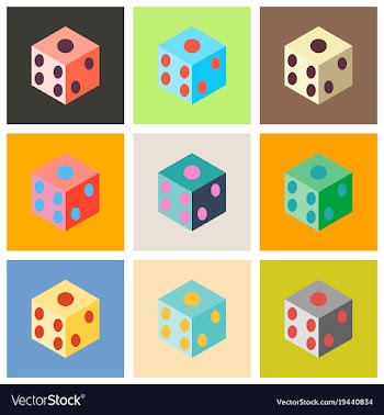 Set of dice flat design isolated dice casino vector image