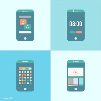 Set of different apps graphic on the mobile | Free stock vector - 251119