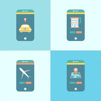 Set of different apps graphic on the mobile | Free stock vector - 251170