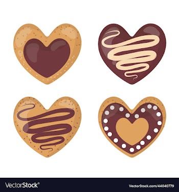 set of different cookies in the form of hearts