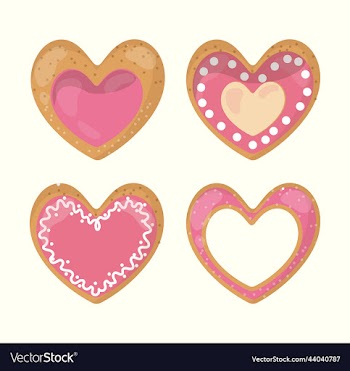 set of different cookies in the form of hearts