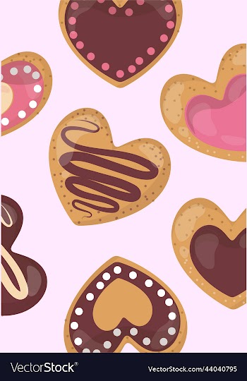 set of different cookies in the form of hearts