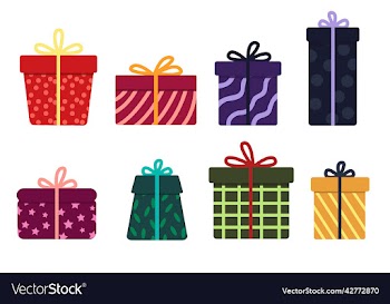 set of different gift boxes