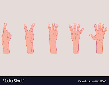 set of different hand gestures