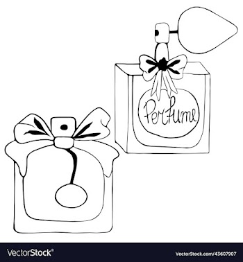set of different perfume bottles drawn by hand