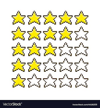 set of different rating options with stars