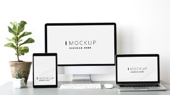 Set of digital devices screen mockup Free Psd