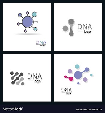 Set of dna design over white background vector image