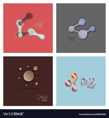 Set of dna design over white background vector image