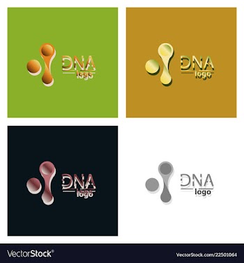 Set of dna design over white background vector image