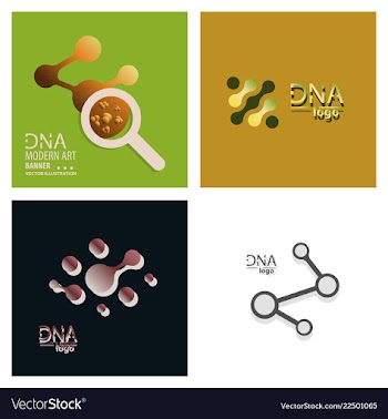 Set of dna design over white background vector image