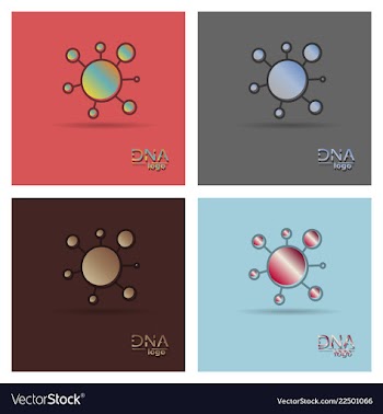 Set of dna design over white background vector image