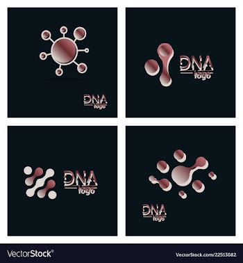 Set of dna design over white background vector image