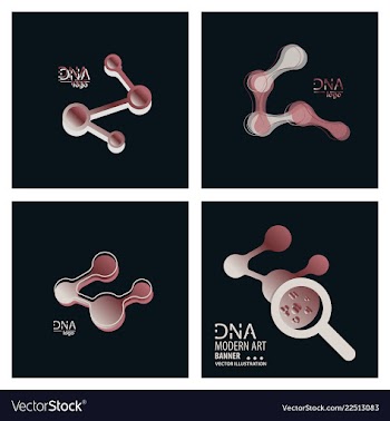 Set of dna design over white background vector image