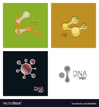Set of dna design over white background vector image