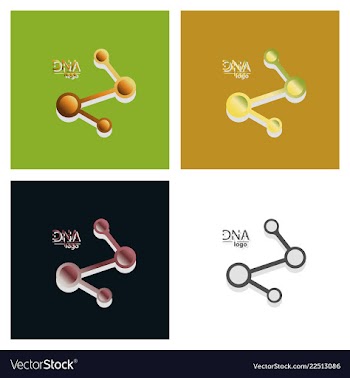 Set of dna design over white background vector image