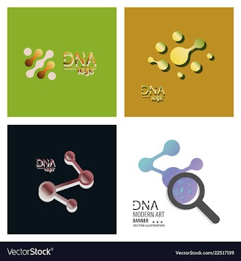 Set of dna design over white background vector image