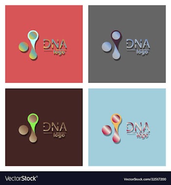 Set of dna design over white background vector image