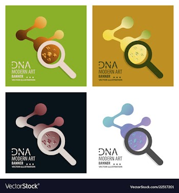 Set of dna design over white background vector image