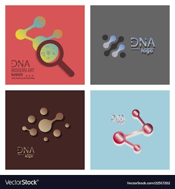 Set of dna design over white background vector image