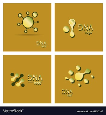 Set of dna design over white background vector image