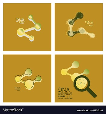 Set of dna design over white background vector image