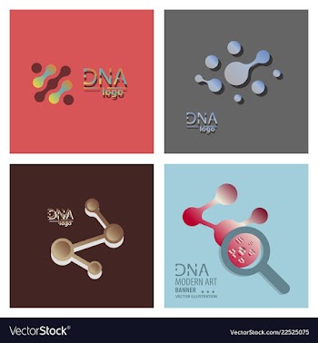 Set of dna design over white background vector image