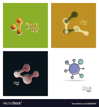 Set of dna design over white background vector image