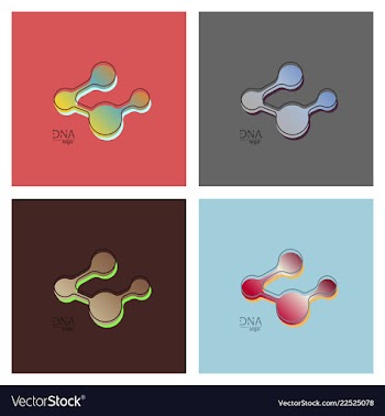 Set of dna design over white background vector image