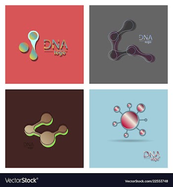 Set of dna design over white background vector image