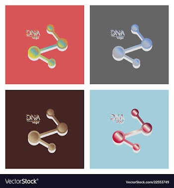Set of dna design over white background vector image