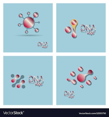 Set of dna design over white background vector image