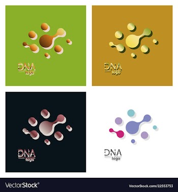 Set of dna design over white background vector image